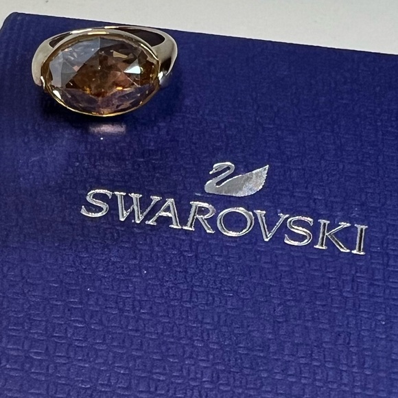 Swarovski Vanilla Sky Amber Colored Crystal Ring - Picture 3 of 4